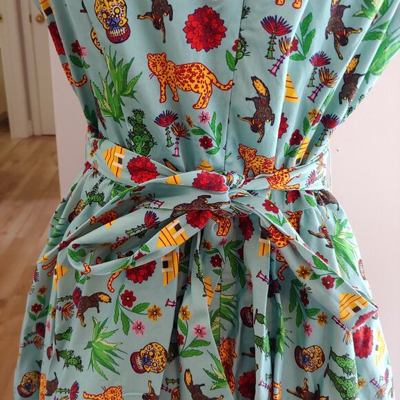 Jaguar Cactus Fit and Flare Dress - Picture 5 of 7